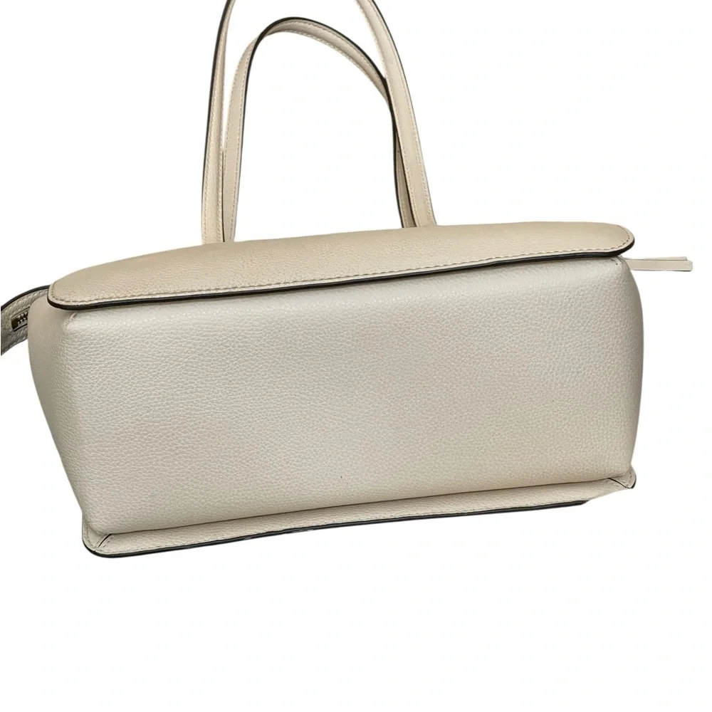 TORY BURCH Small Robinson Pebble Leather Tote in New Cream